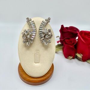 Juliana D&E Statement Rhinestone Climber Earrings Holiday Wedding Old Hollywood